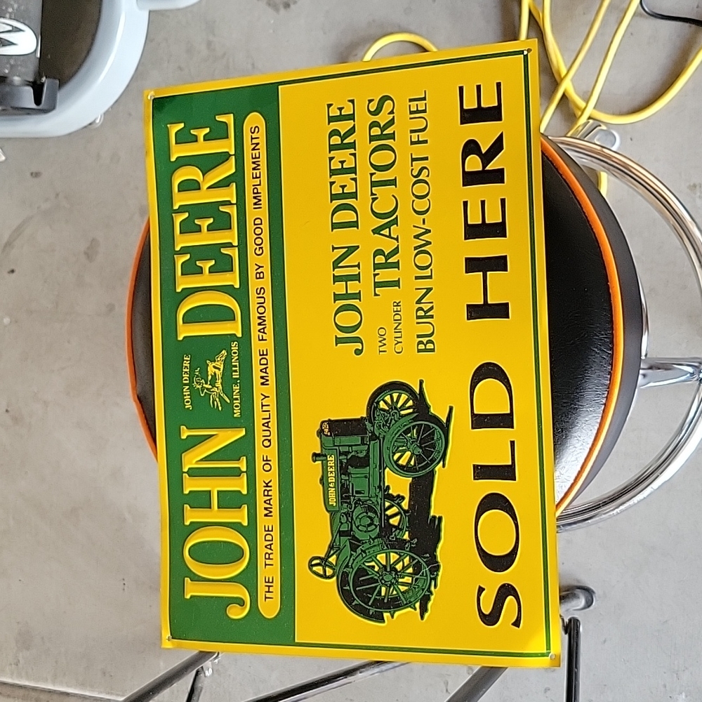 John Deere metal sign